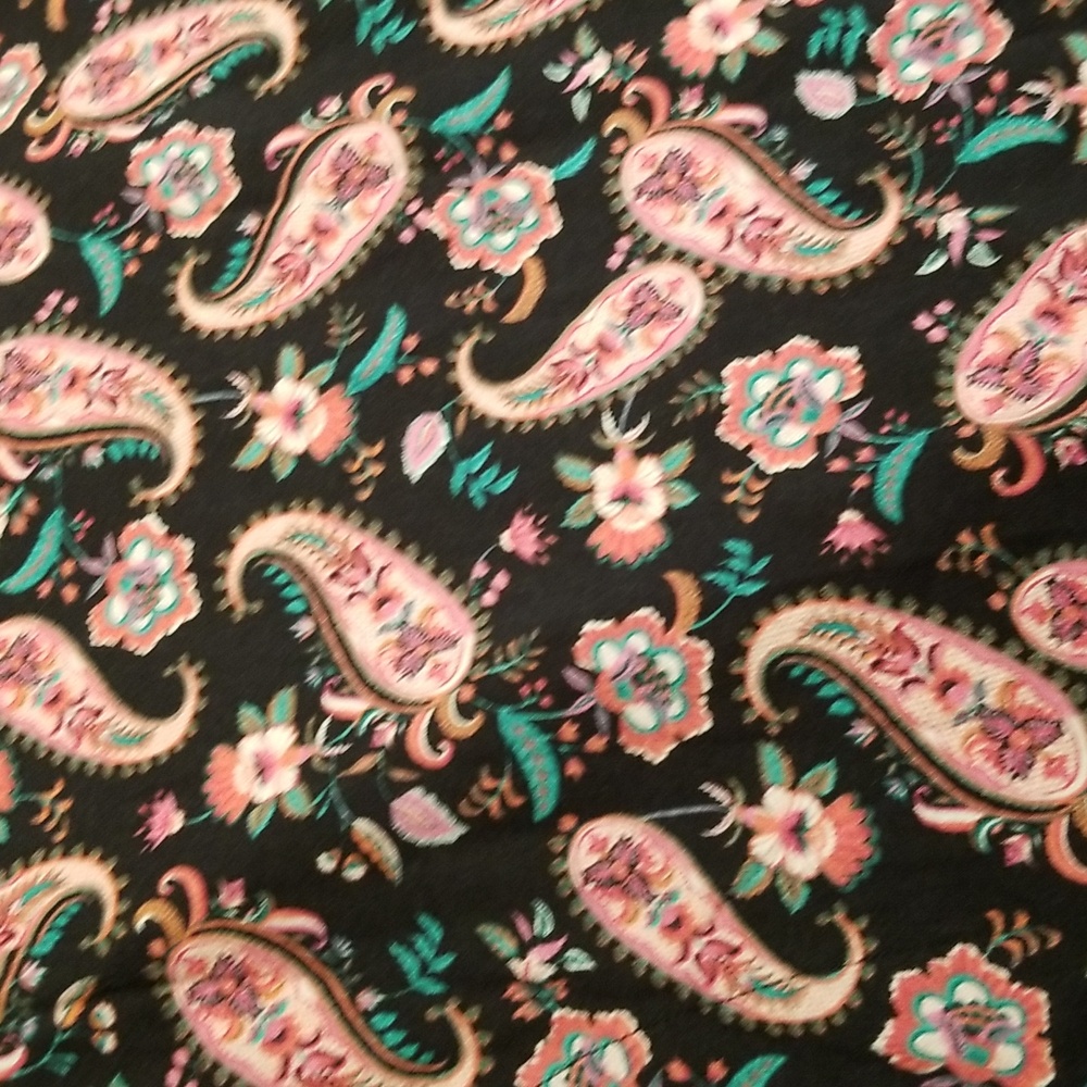 Lands' End Paisley Dress - Pink and Black Sz XL - Picture 3 of 6